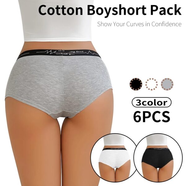 6 Pcs Cotton Boyshort Underwear for Women - Image 6