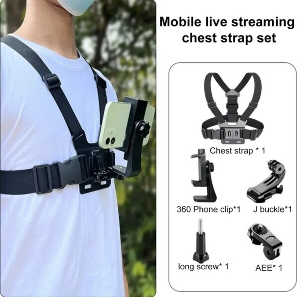 5-in-1 Mobile Phone Chest Strap Mounting Holder - Image 3