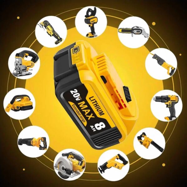 2 Pack 8.0Ah 20V Lithium-Ion Replacement Batteries for DEWALT Cordless Tools - Image 4