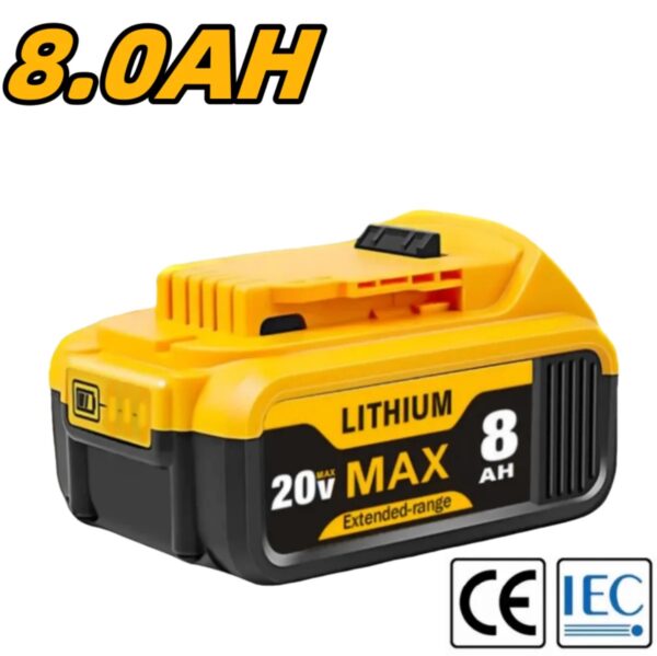 2 Pack 8.0Ah 20V Lithium-Ion Replacement Batteries for DEWALT Cordless Tools - Image 3